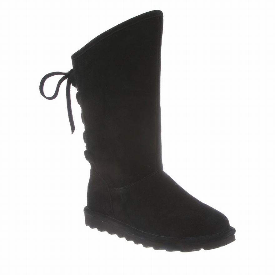 Bearpaw Phylly Tall Boots UK - Women's Boots Black ||WDSLUO-917||